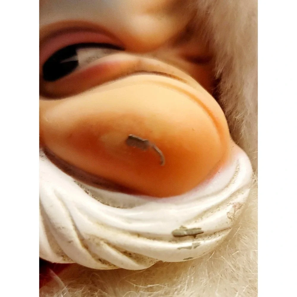 Vintage Santa Claus Plush Rubber Face Coca-Cola Bottle Red‎ White Good 16 inch